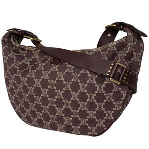 Celine Paris Macadam Shoulder Bag denim brown